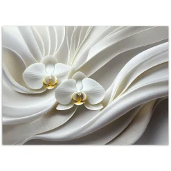 Feeby Fototapeta, Biała orchidea abstrakcja 3D 150x105