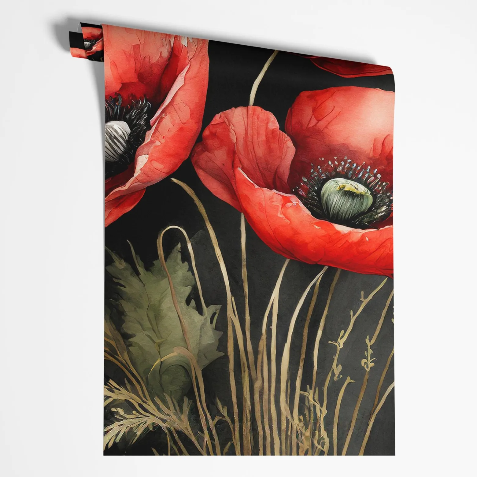 Feeby Fototapeta Malowane czerwone maki