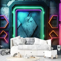 Feeby Fototapeta Portal Neon Abstrakcja Futurystyczna