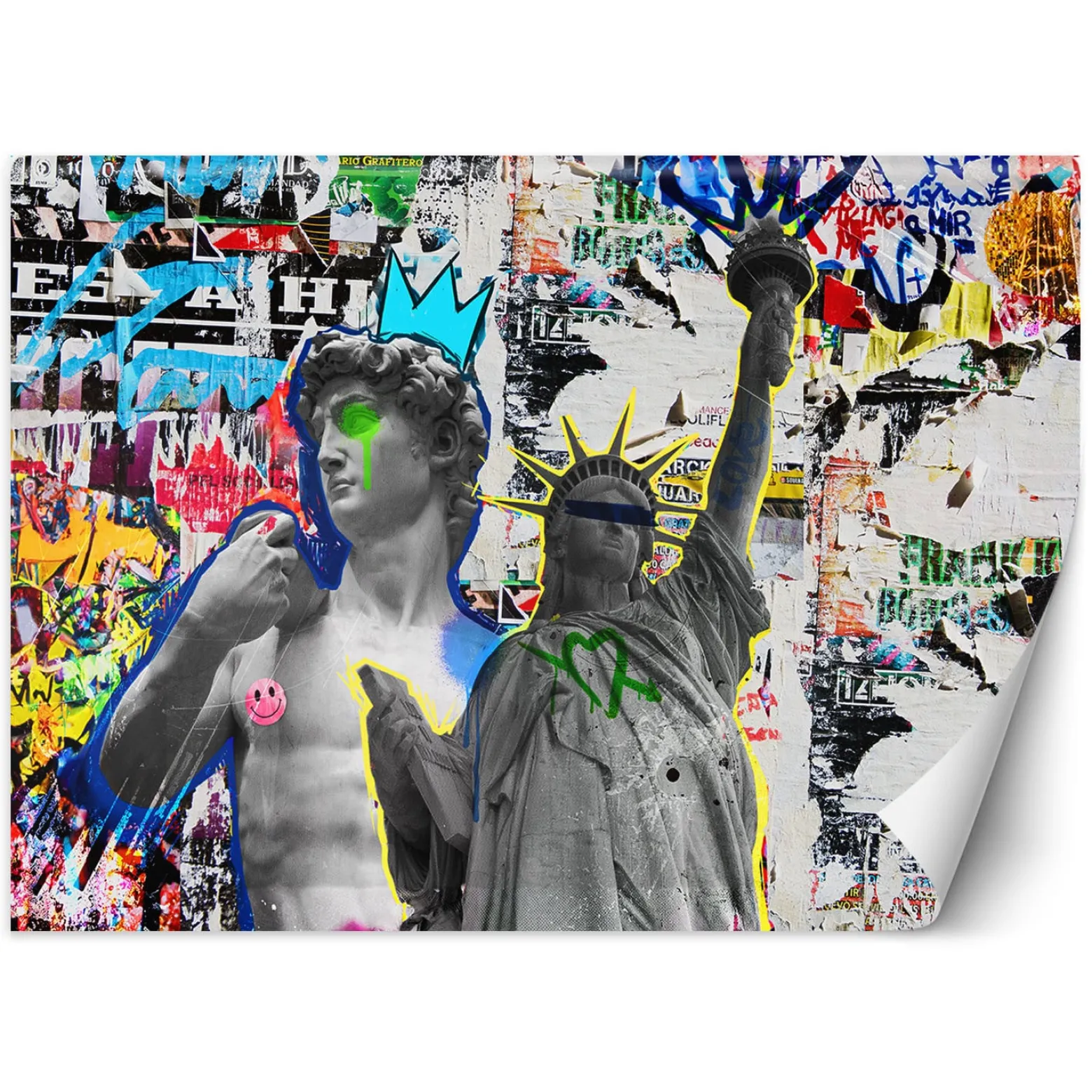 Feeby Fototapeta, Rzeźba Dawida i Statua Wolności NY 150x105