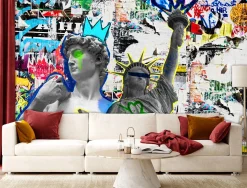 Feeby Fototapeta, Rzeźba Dawida i Statua Wolności NY 150x105
