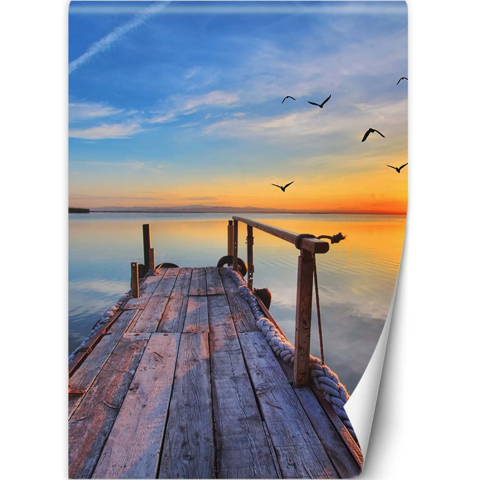 Feeby Fototapeta, Wschód słońca nad jeziorem 100x140