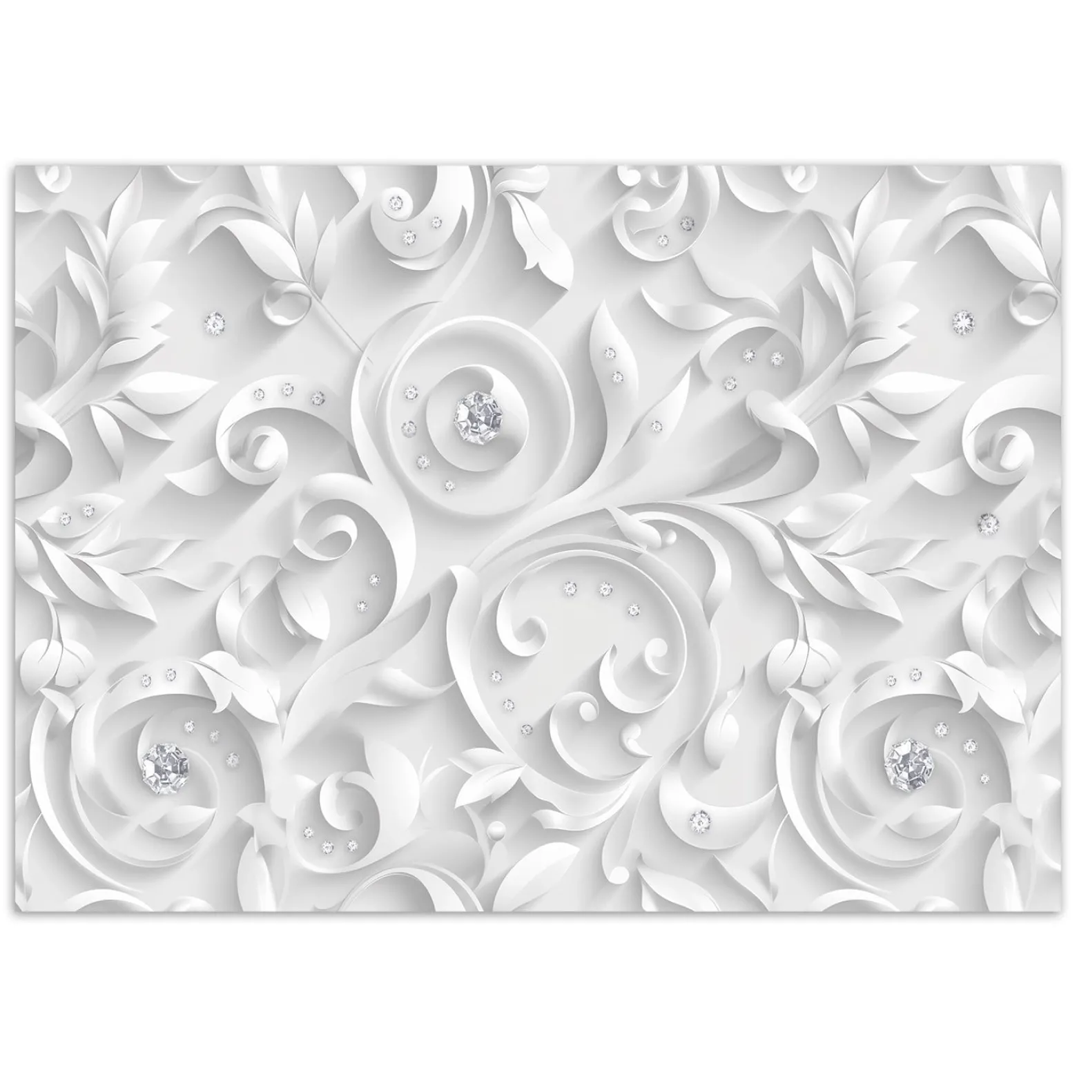 Feeby Fototapeta, Wzór Kwiaty Diamenty Glamour 150x105