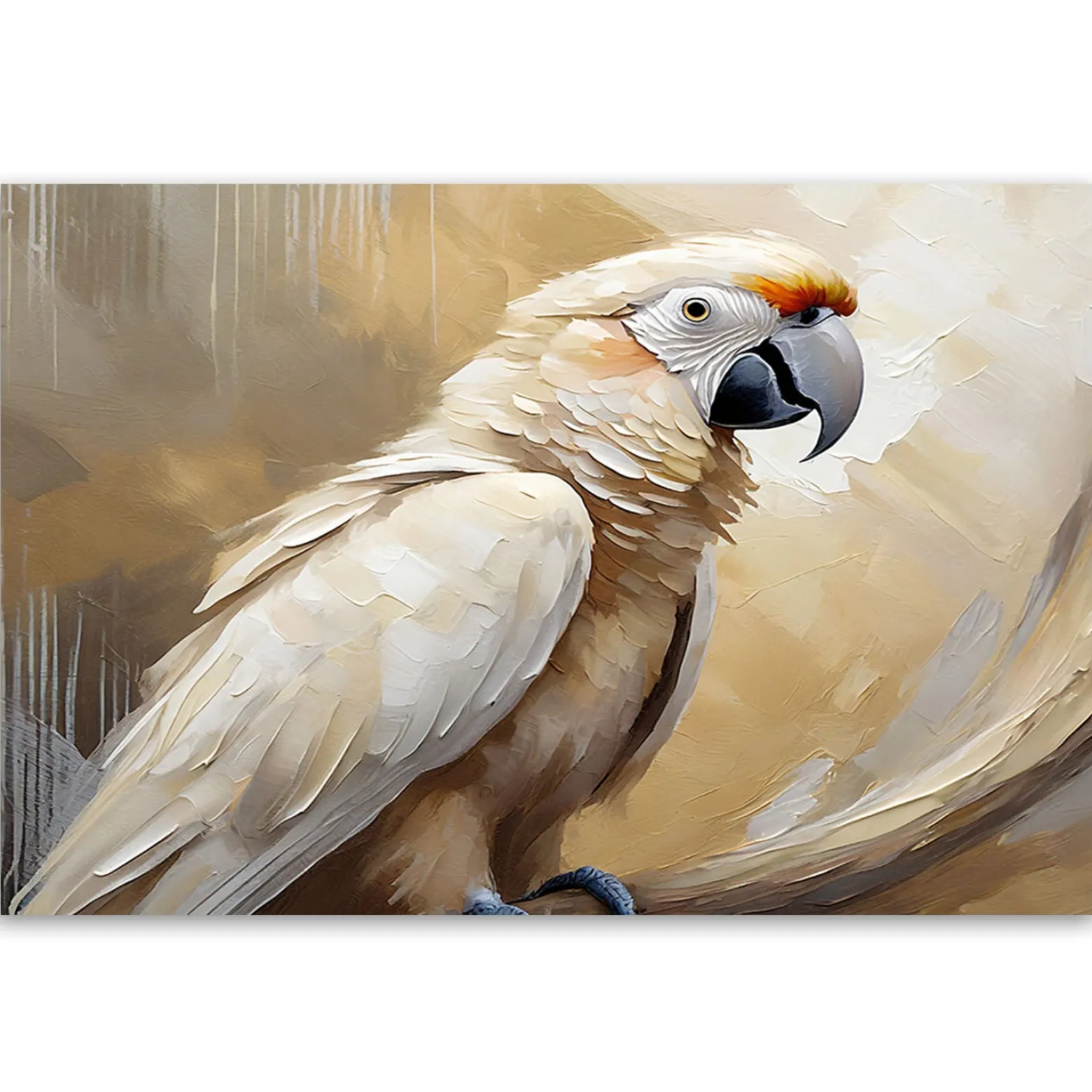 Feeby Obraz, AI Papuga ptaki malowany 60x40