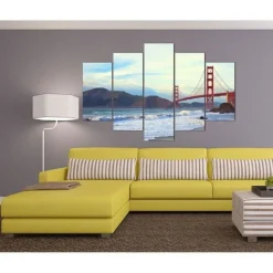 Feeby Obraz 5 częściowy Golden Gate Bridge 150x100