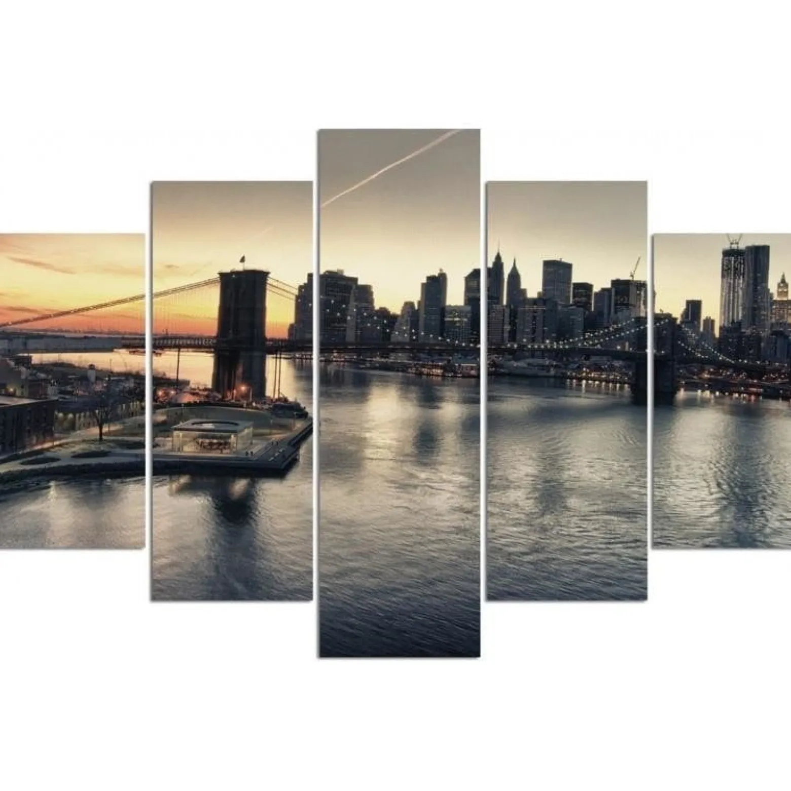 Feeby Obraz 5 częściowy na płótnie Brooklyn Bridge 100x70