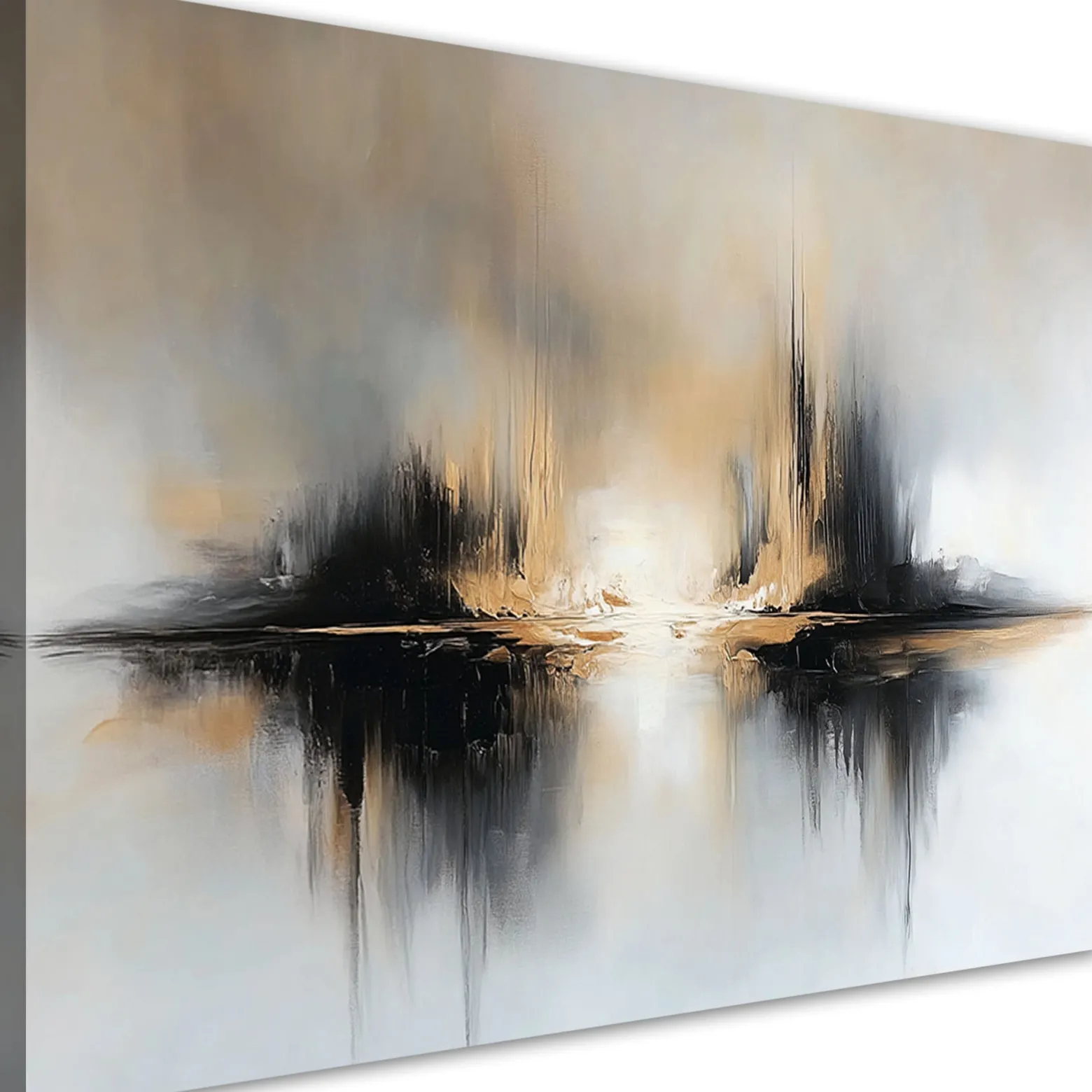 Feeby Obraz na płótnie, Abstrakcja Beżowo Szara 60x40