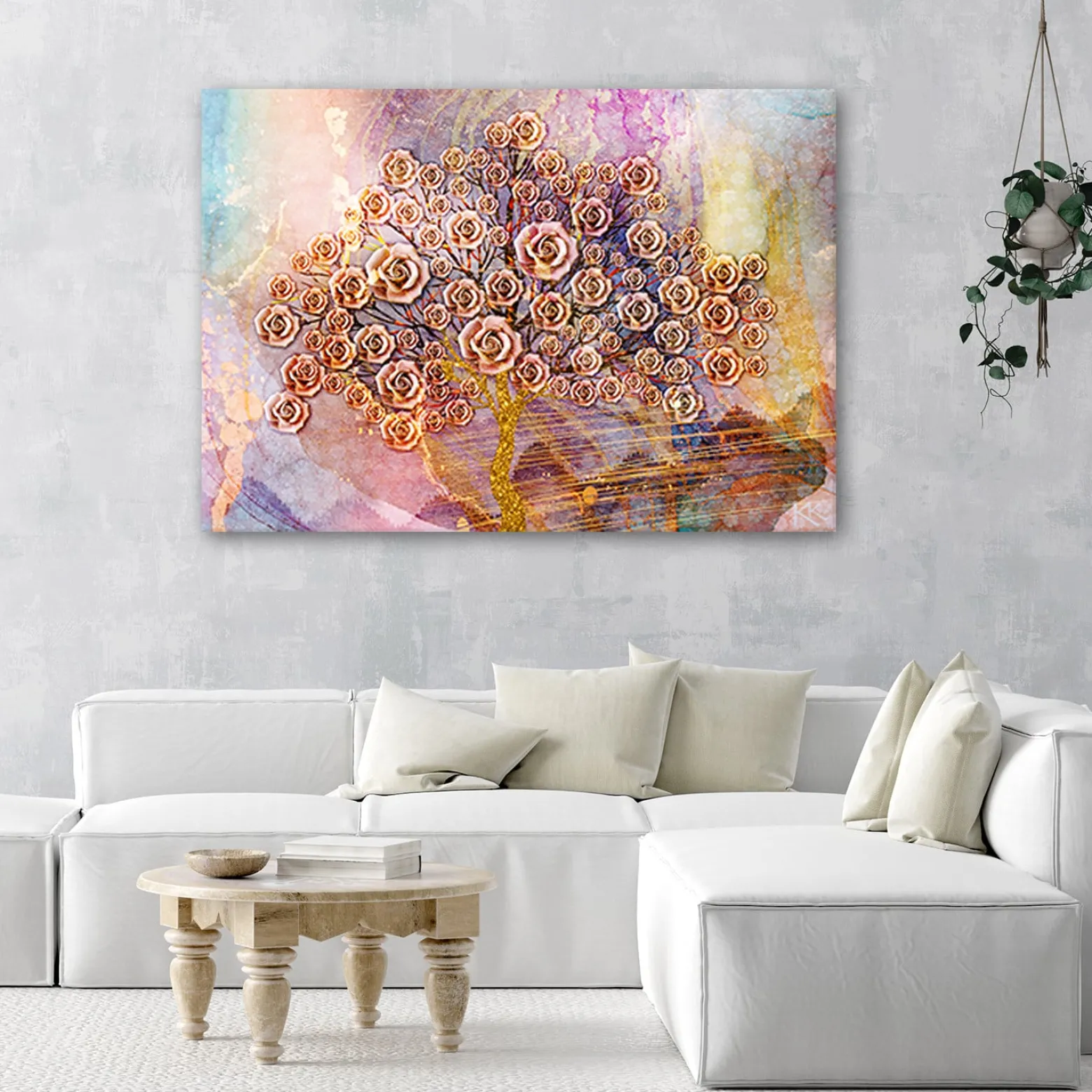 Feeby Obraz na płótnie, Kwiaty drzewo życia 60x40