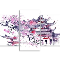 Feeby Obraz na płótnie Malowana japońska pagoda 60x40