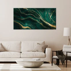 Feeby Obraz na płótnie, Zielony Szmaragdowy Marmur Abstrakcja 120x60
