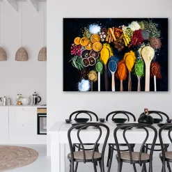 Feeby Obraz na płótnie, Zioła przyprawy do kuchni 60x40