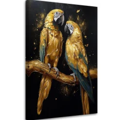 Feeby Obraz na płótnie, Złote Papugi Zwierzęta 40x60