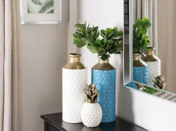 Figurka ozdobna ceramiczna ananas biała