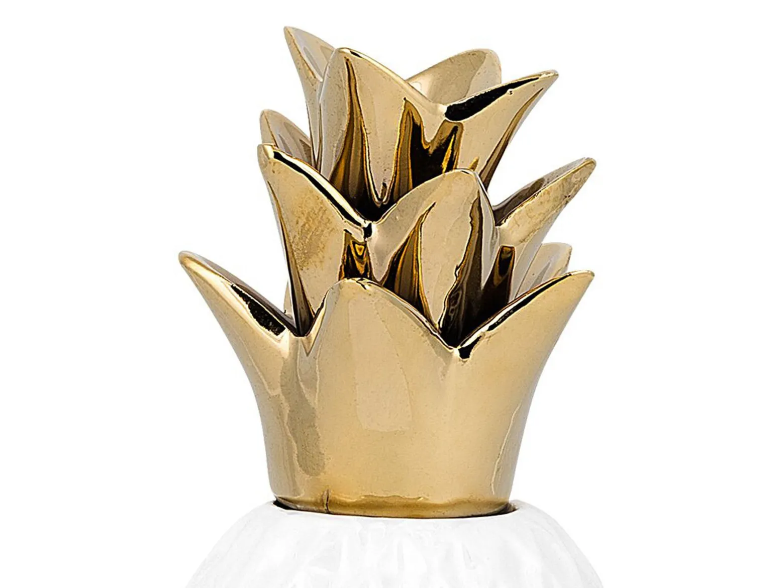 Figurka ozdobna ceramiczna ananas biała