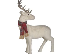 Figurka świąteczna 51 cm renifer biała