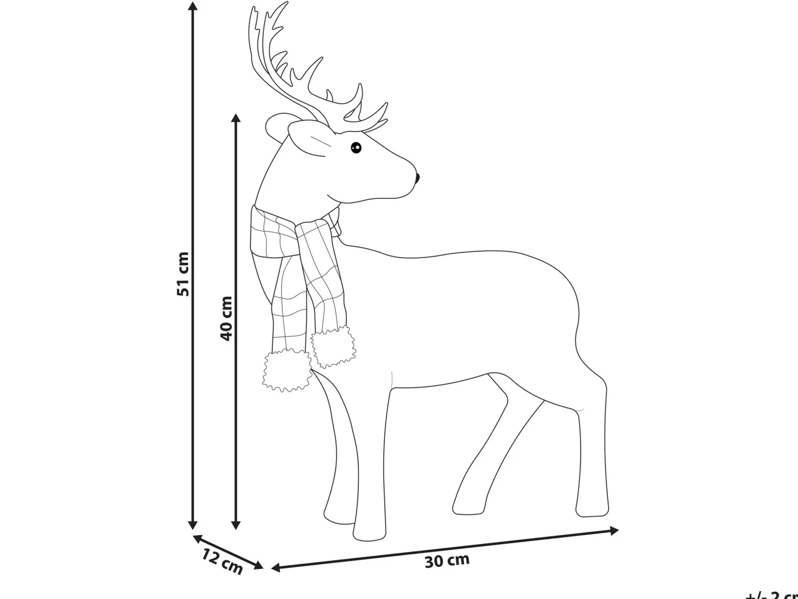 Figurka świąteczna 51 cm renifer biała