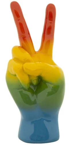 Figurka w kształcie dłoni z wielokolorowej żywicy, 16x13x36,5 cm