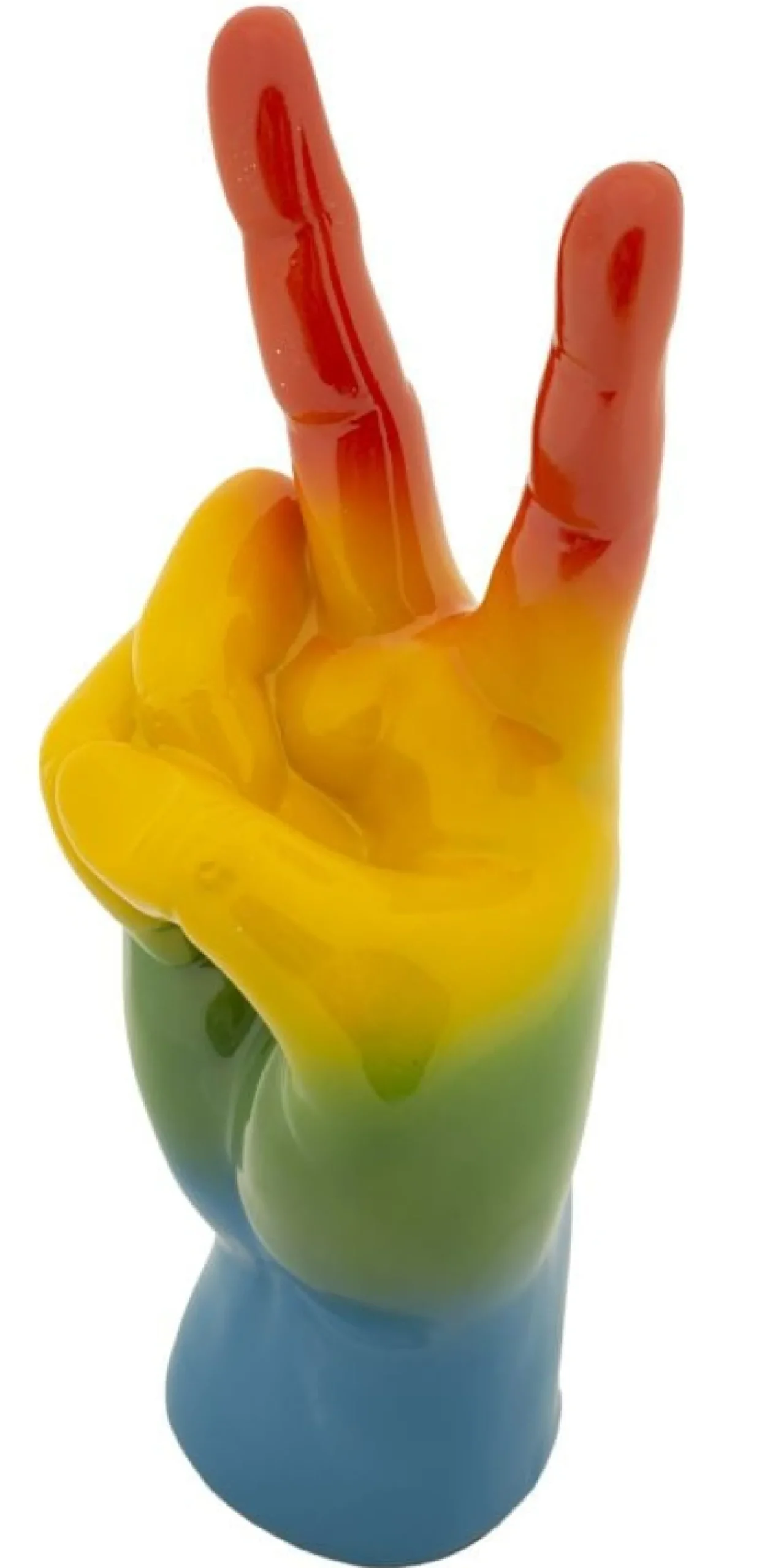 Figurka w kształcie dłoni z wielokolorowej żywicy, 16x13x36,5 cm