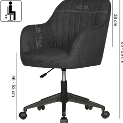 FineBuy Krzesło do biurka Tkanina szary