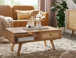 FineBuy Stolik kawowy drewno Brązowy