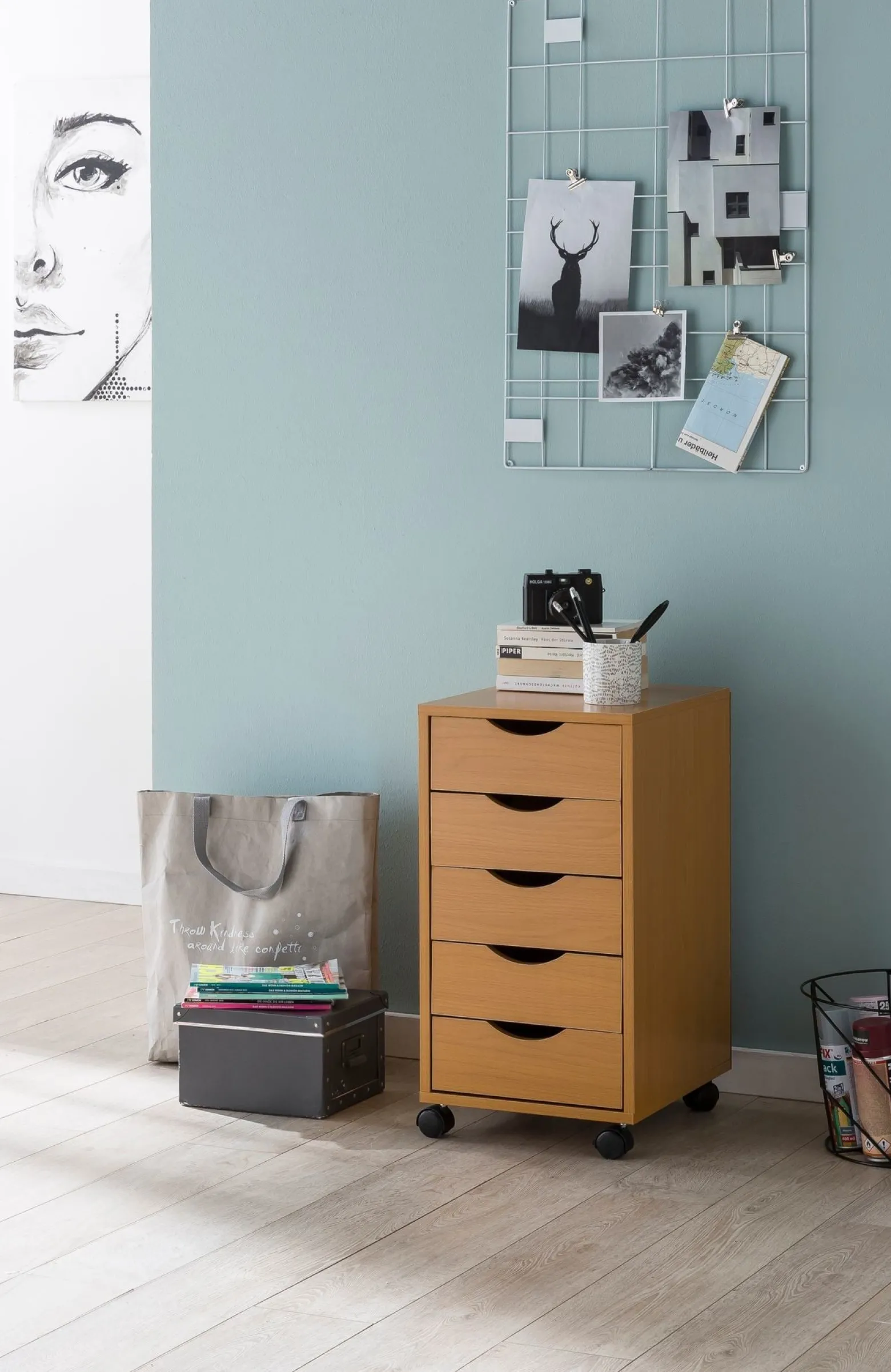 FineBuy Kontener biurowy mdf brązowy