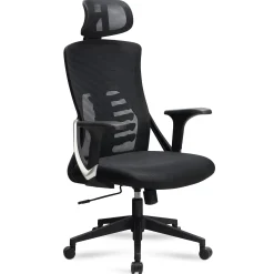 FineBuy krzesło obrotowe 120 kg czarne ergonomiczne