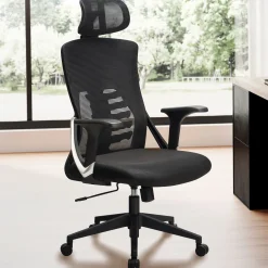 FineBuy krzesło obrotowe 120 kg czarne ergonomiczne
