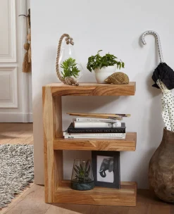 FineBuy Stolik boczny drewno brązowy