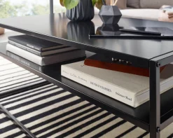 FineBuy Stolik kawowy metal czarny