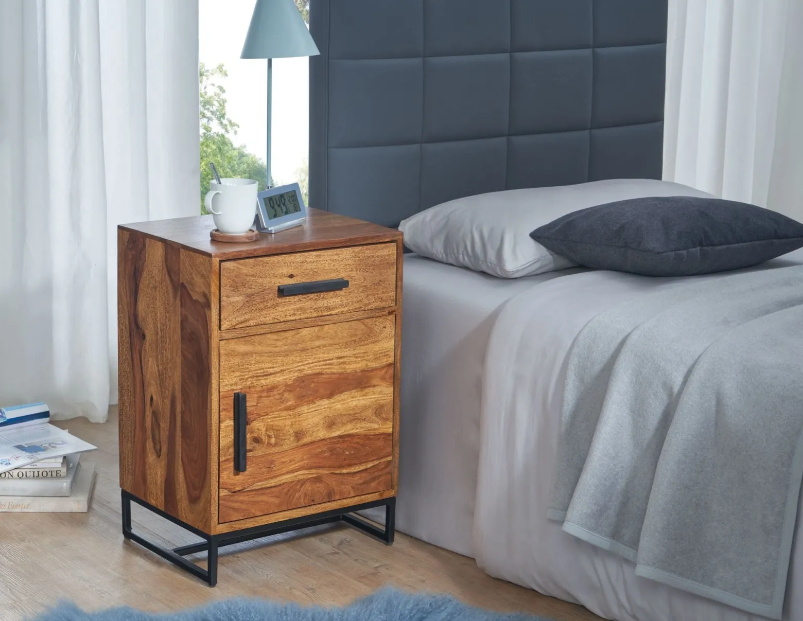 FineBuy Stolik nocny drewno brązowy