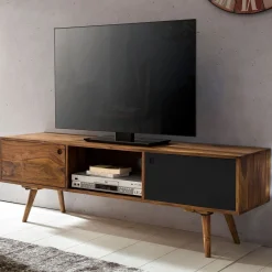 FineBuy Szafka telewizyjna drewno czarny