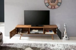 FineBuy Szafka telewizyjna drewno czarny