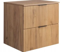 FLOW Szafka łazienkowa 60 dąb craft złoty z blatem