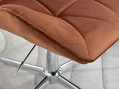 Fotel Velo-static w miedzianym welurze na chromowanej nodze