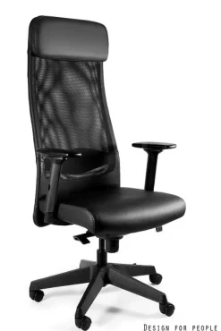 Fotel biurowy ARES SOFT czarny/ekoskóra