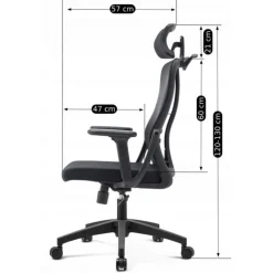 Fotel Biurowy Ergonomiczny Krzesło Obrotowe JULIET Czarny