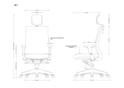 Fotel biurowy ergonomiczny NEZ czarny siatka/tkanina