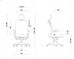 Fotel biurowy ergonomiczny NEZ czarny siatka/tkanina