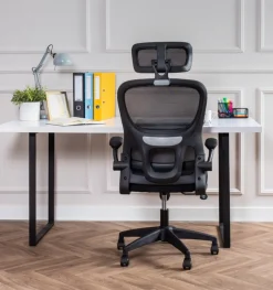 Fotel biurowy LETI ergonomiczny Mesh zagłówek Tilt regulowany
