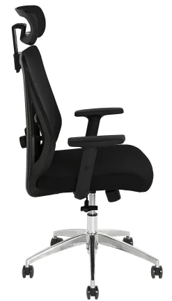 Fotel Biurowy Obrotowy Leo Czarny Mikrowłókno 66.5x57x116/125cm