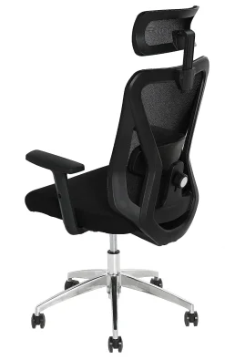 Fotel Biurowy Obrotowy Leo Czarny Mikrowłókno 66.5x57x116/125cm