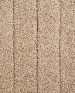 Fotel bujany boucle drewniane nóżki beżowy
