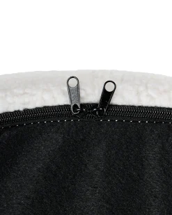 Fotel bujany tapicerowany boucle biały