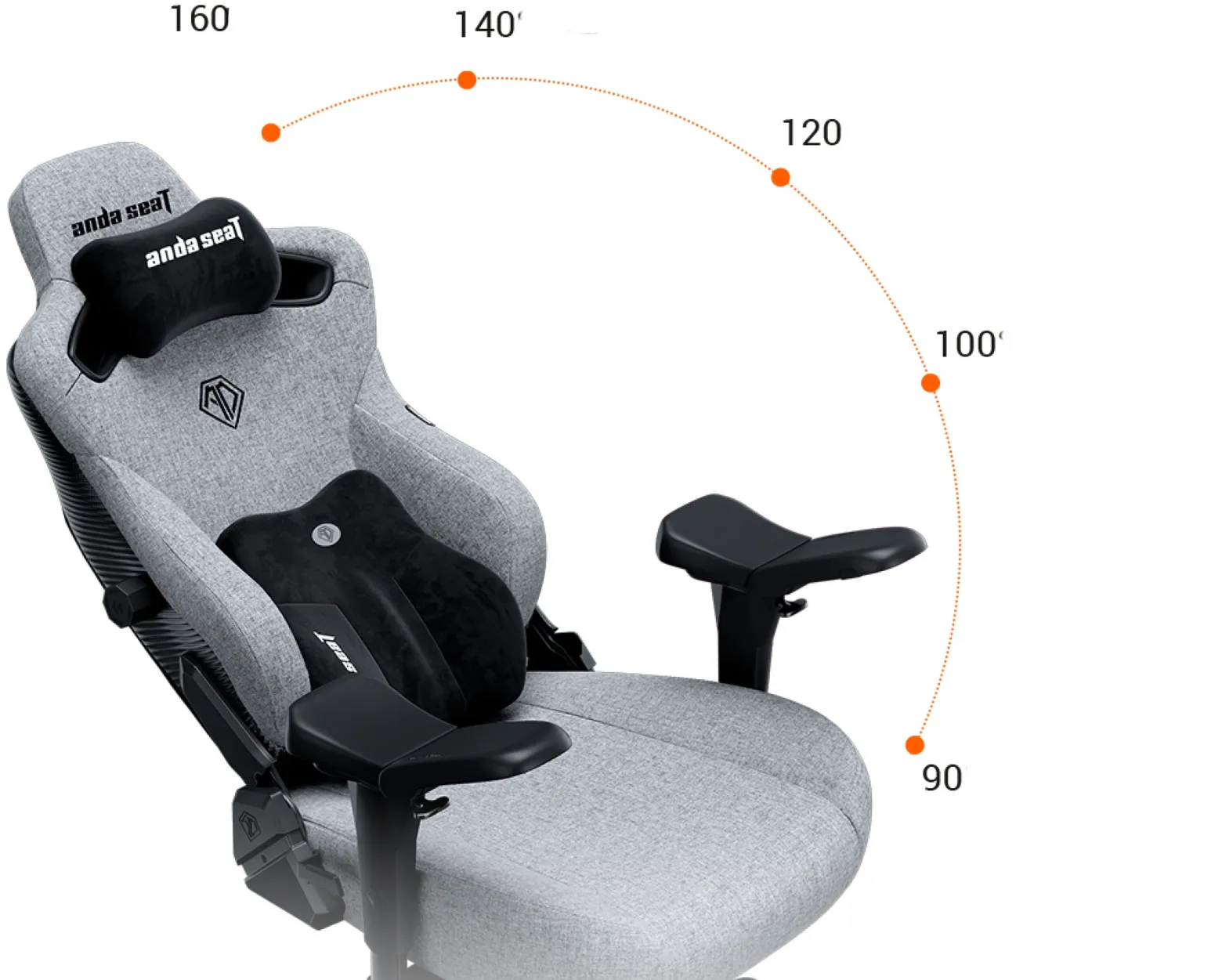 Fotel gamingowy Kaiser 3 PRO XL Anda Seat materiałowy szary