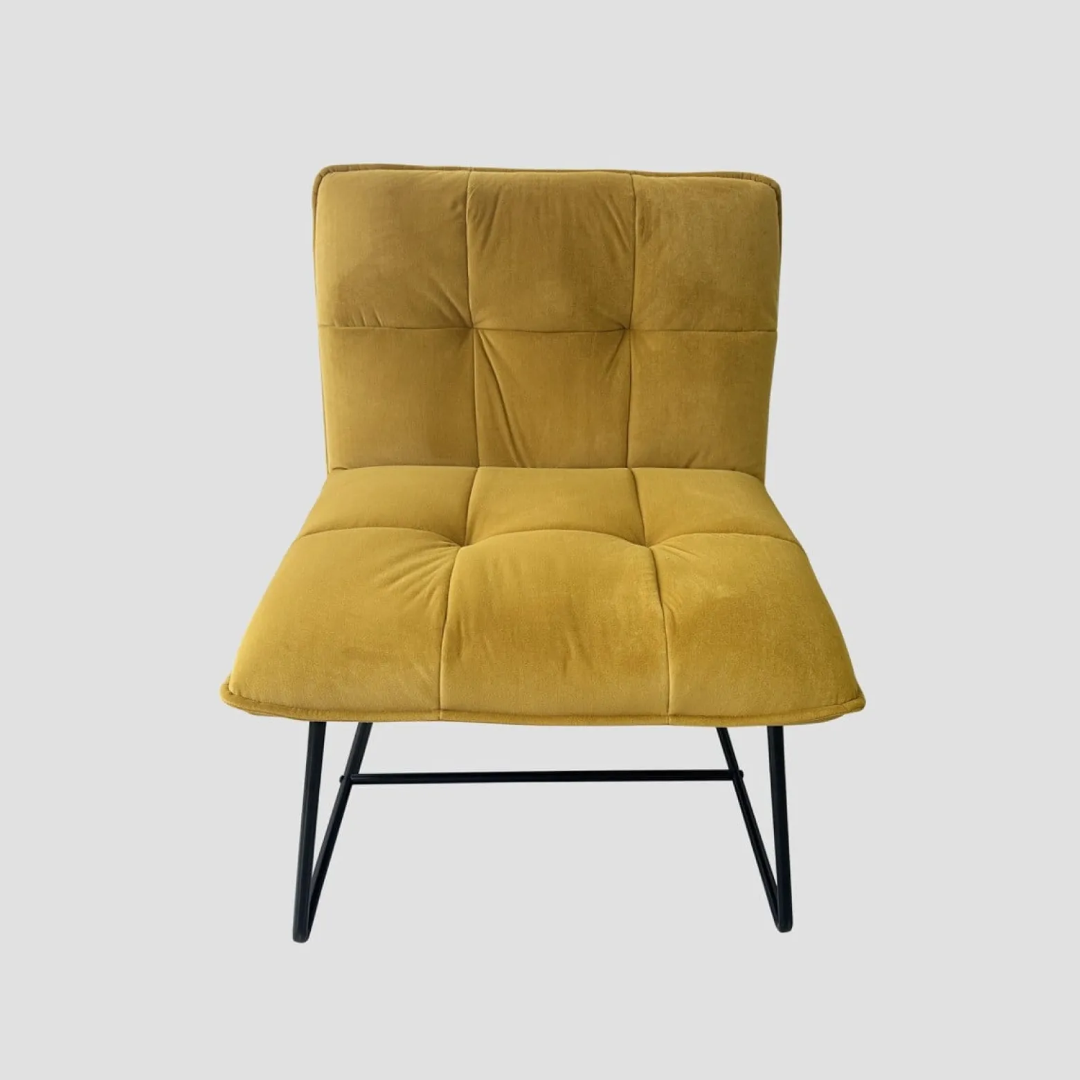 Fotel NELOX welurowy musztardowy 63x69x73 cm HOMLA