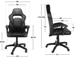 Fotel obrotowy do biurka TITAN BLACK ALCANTARA BASIC
