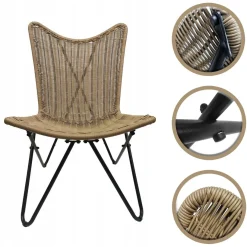 Fotel ogrodowy mocny leżak boho rattan Rimini