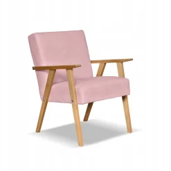 Fotel PRL zestaw retro vintage SOLER Family Meble różowy welur Hunter