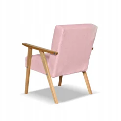 Fotel PRL zestaw retro vintage SOLER Family Meble różowy welur Hunter