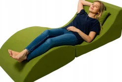 Fotel relaksacyjny VELINDA 150x60x40cm 3w1 składany sofa pufa leżanka